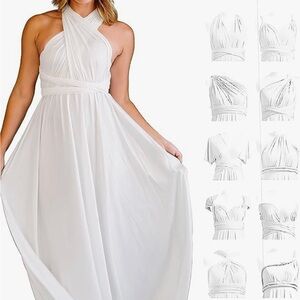 Aphrodite dress with 10 different wearable Styles. White. Size Large